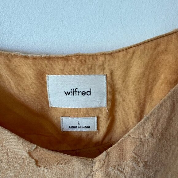 Aritzia Wilfred Lover Mini Babydoll Dress Soft Apricot Peach Size Large - Picture 6 of 8